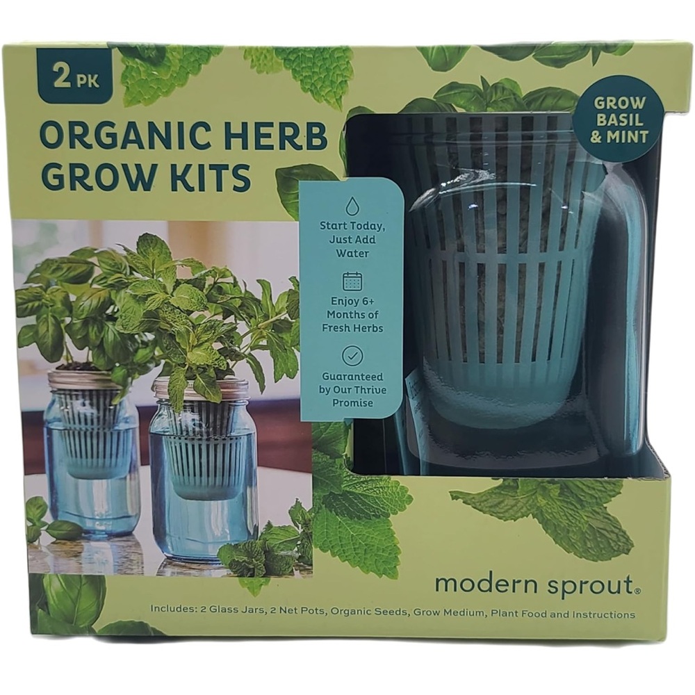 NEW Modern Sprout Organic Herb Grow Kit - Basil & Mint